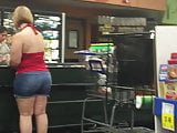BLONDE PAWG MILF in DENIM SHORTS pt1 - CANDID