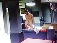Spy cam at home of a couple where she gives him a blowjob 