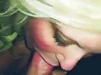 Amateur blonde sucks