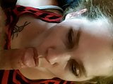 cumming on her face