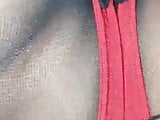 Upskirt black pantyhose to my wife. 