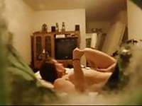 Hot brunette sucks, fucks and gets creampied on hidden cam