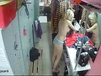Hidden camera. The dressing room of a strip club