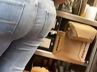 Candid booty at work 
