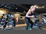 Natalie Alyn Lind working out at the gym