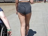 Hot british pawg ass jiggle booty Hanging out of thong