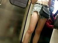 Backless Asian Chick In Shorts