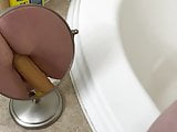 My wife rides her huge dildo.