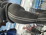 Vpl ebony big booty tease in grey leggings part2 